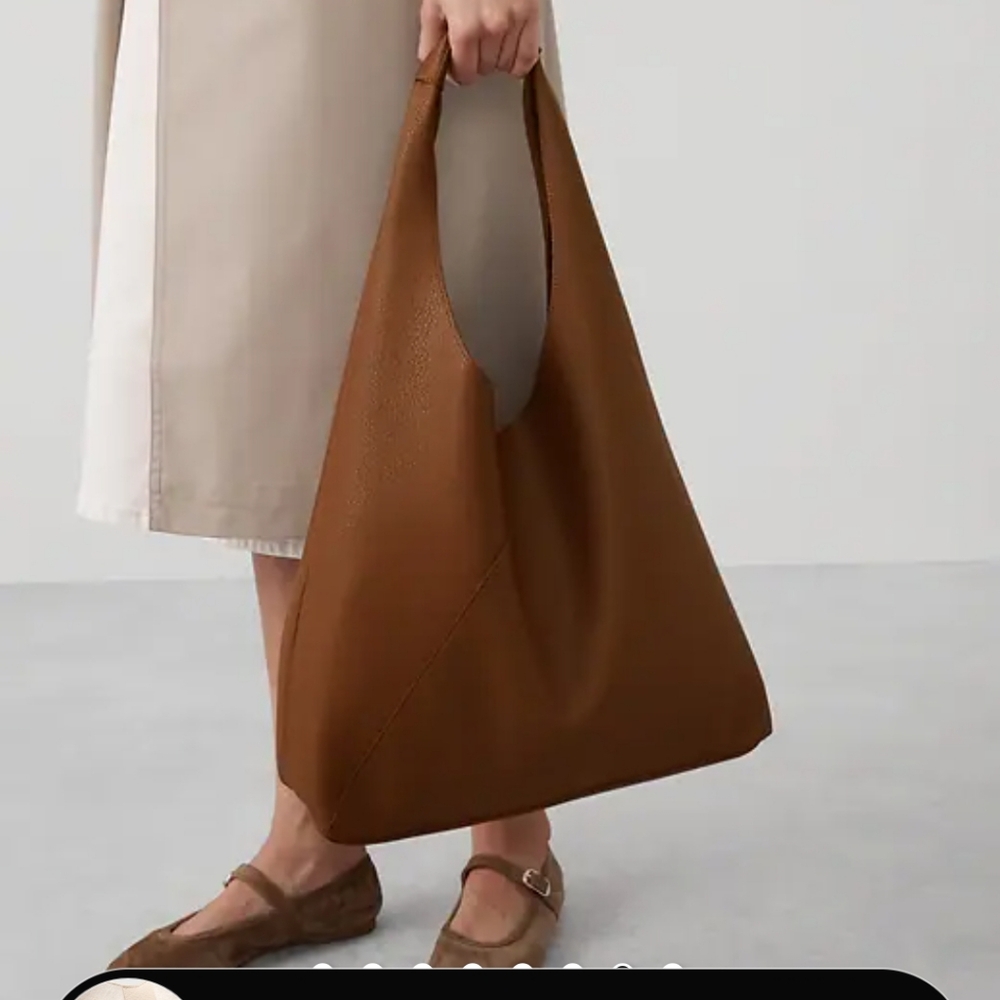NWOT BANANA REPUBLIC Vegan Leather Slouchy Tote  "Cognac"